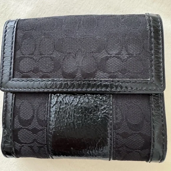 COACH Signature Logo Black Small Wallet - Picture 9 of 9